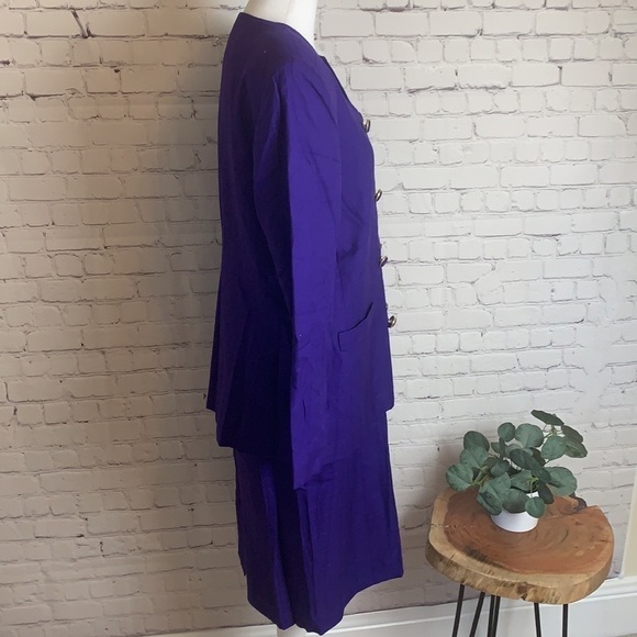 Vintage KASPER Double Breasted Blazer and Skirt Set - Picture 5 of 16